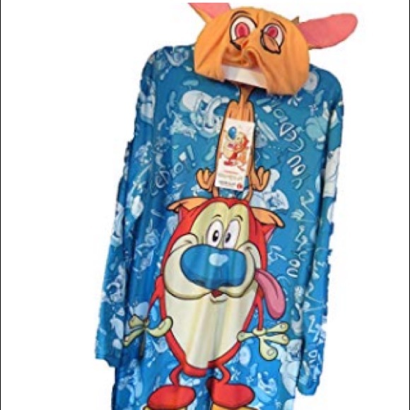 Nickelodeon Other - REN & STIMPY Themed One Piece Footless Pajamas Nickelodeon Other - REN & STIMPY Themed One Piece Footless Pajamas
